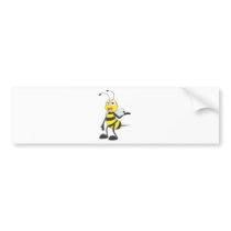 Bee Stickers : Bee Presenting with Hand Up Bumper Sticker