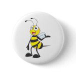 Bee Stickers : Bee Presenting with Hand Up Pinback Button