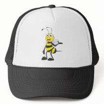 Bee Stickers : Bee Presenting with Hand Up Mesh Hat