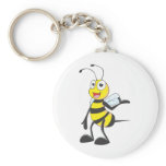 Bee Stickers : Bee Presenting with Hand Up Keychain