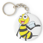 Bee Stickers : Bee Presenting with Hand Up Key Chain