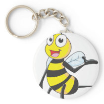 Bee Stickers : Bee Presenting with Hand Up Key Chain