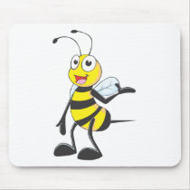 Bee Stickers : Bee Presenting with Hand Up Mousepad