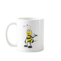 Bee Stickers : Bee Presenting with Hand Up Mug