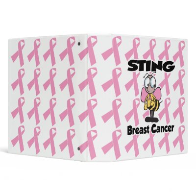 bee sting breast cancer awarness notebook binders by dooni_notebooks