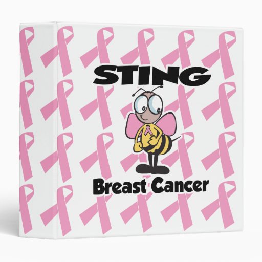 bee sting breast cancer awarness notebook binders Zazzle