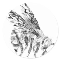 Bee sting round sticker
