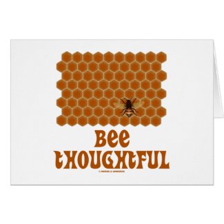 Bee Thoughtful (Bee On Honeycomb Background) Greeting Card