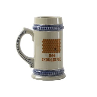 Bee Thoughtful (Bee On Honeycomb Background) Coffee Mugs