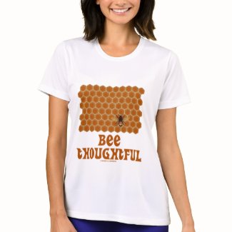 Bee Thoughtful (Bee On Honeycomb Background) Tshirt