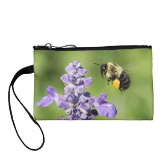 BEE to Purple Flower Key Coin Clutch