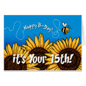 bee trail sunflower - 15 years old cards