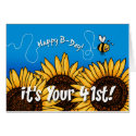 bee trail sunflower - 41 years old cards