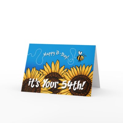 bee trail sunflower - 54 years old greeting cards by cfkaatje