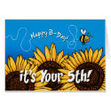 bee trail sunflower - 5 years old cards