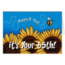 bee trail sunflower - 65 years old cards
