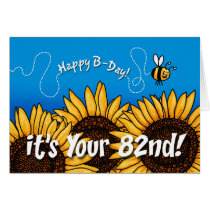 bee trail sunflower - 82 years old card