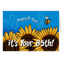 bee trail sunflower - 85 years old card