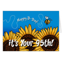 bee trail sunflower - 95 years old card