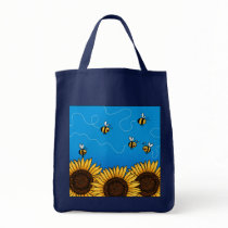 bee trail sunflower grocery bag by cfkaatje bee trail sunflower grocery bag