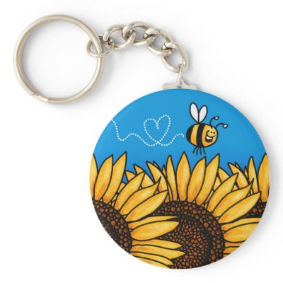 bee trail sunflower keychain by cfkaatje