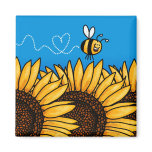 bee trail sunflower magnet