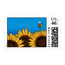 bee trail sunflower postage