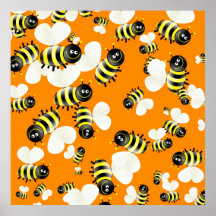 Bee Wallpaper Print