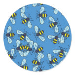 Bee Wallpaper Round Sticker