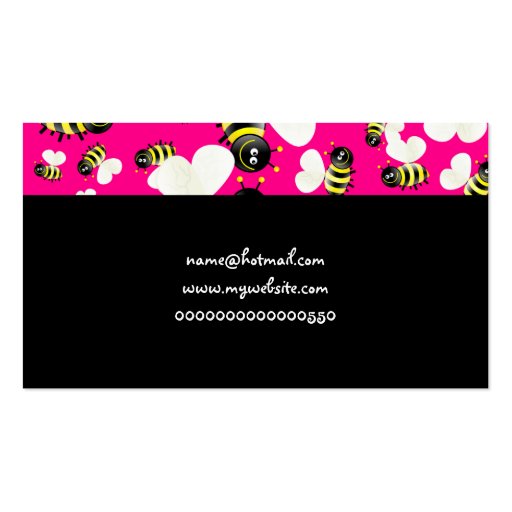 Bee Wallpaper, Your Name Here Business Cards (back side)