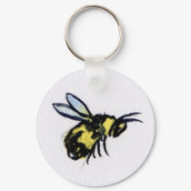 Bee Watercolor Keychain