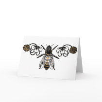 bee with clover greeting cards