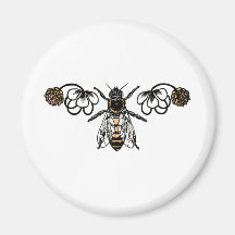 bee with clover fridge magnet