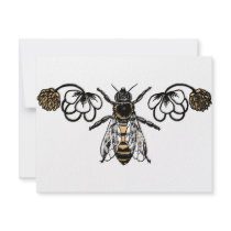 bee with clover invitations