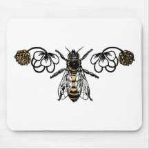 bee with clover mousepads
