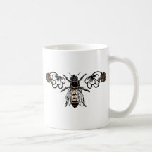 bee with clover mugs