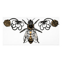 bee with clover photo cards