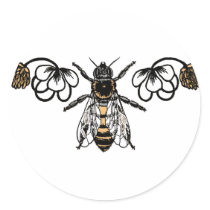 bee with clover sticker