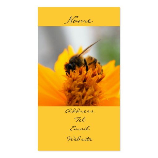 Bee With Me Business Card Template (front side)