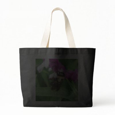 Bee with Velvet Flowers Jumbo Tote Tote Bags by bontondesigns