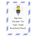BeeBee Bumble Bee Birth Announcement Inserts