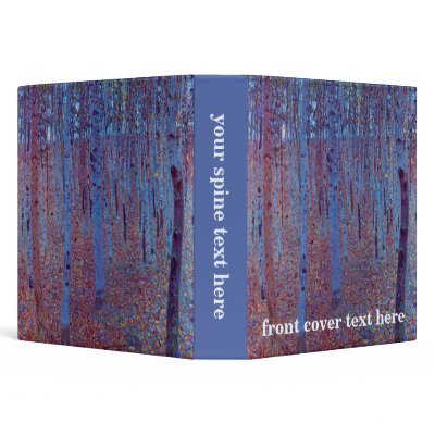 Beech Forest by Gustav Klimt 3 Ring Binder by MasterpieceCafe