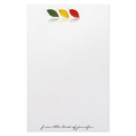 Beech Forest - Leaf pattern in Green, Gold, Red Custom Stationery