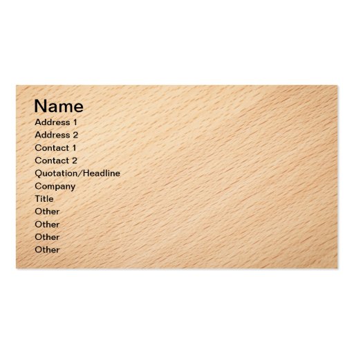 Beech Wood Texture For Background 2 Business Card Templates (front side)