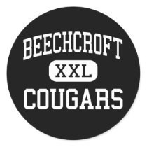 Beechcroft - Cougars - High School - Columbus Ohio Round Sticker