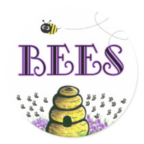 BEEEEEs Round Stickers