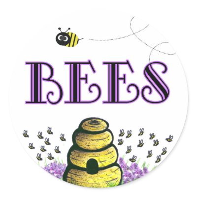 BEEEEEs Round Stickers by BeeCharmer