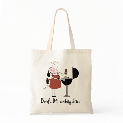 Beef...It's cooking dinner! Grocery Bag by myhmdesigns