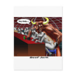 Beef Jerky Origins Funny Cow &amp; Bull Cartoon Gifts Post Card