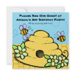 Beehive and Bees Customized  Birthday Invitations